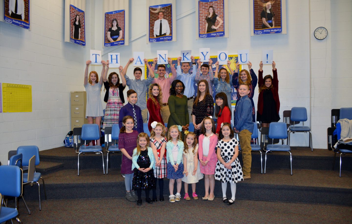 LCCS Students With Thank You Signs
