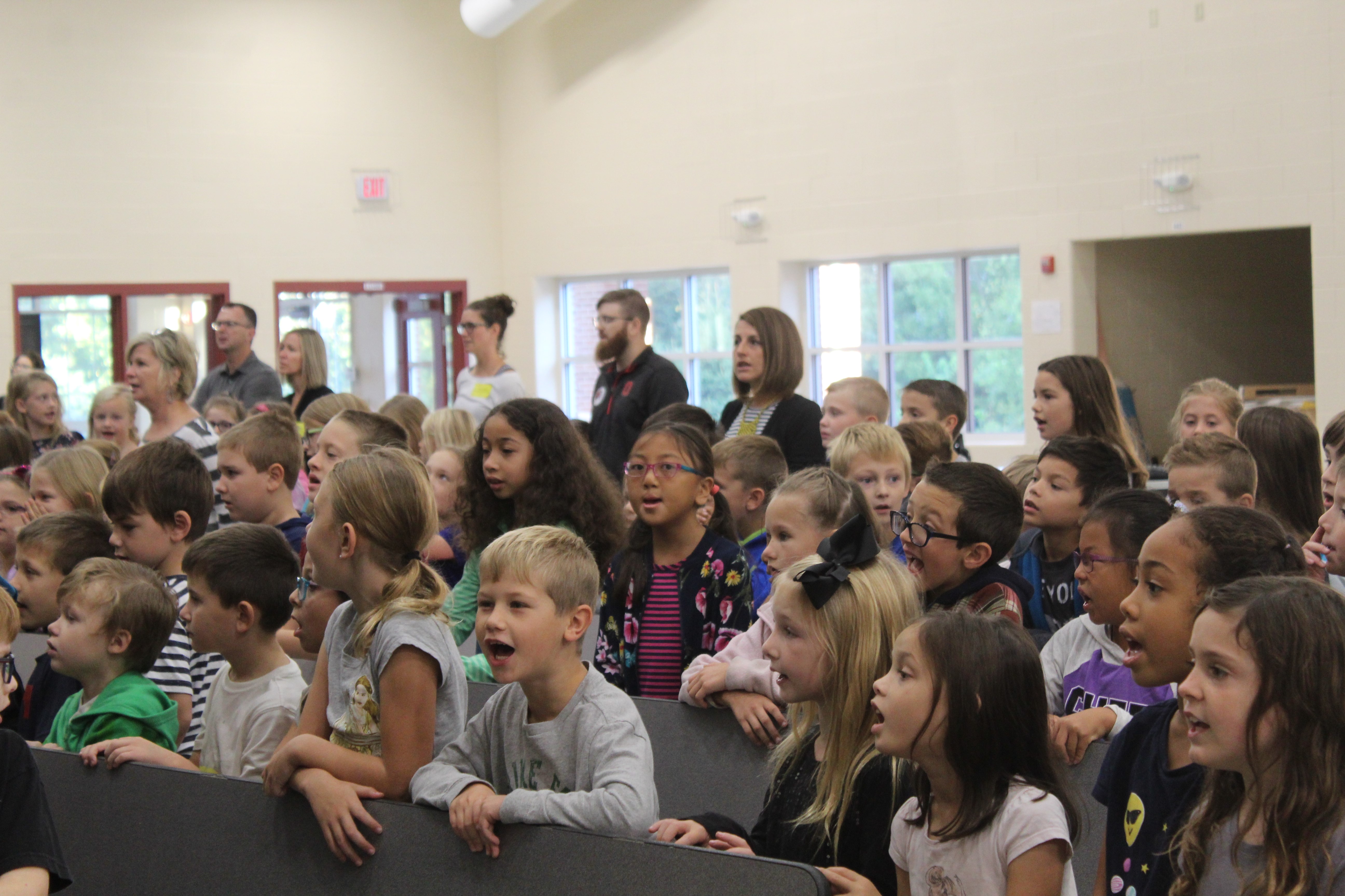 Students Attending School Chapel Service